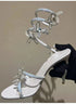 Elegant Crystal-Embellished Gladiator Sandals with Butterfly Detail for Summer Parties and Prom